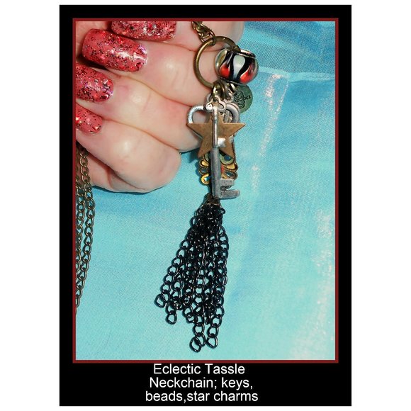 Keys, Star & Tassel Eclectic Necklace - Picture 3 of 16